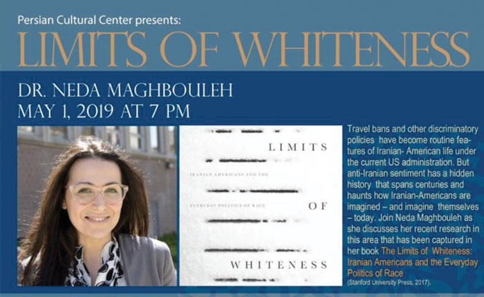 AUTHOR TALK:  THE LIMITS OF WHITENESS NEDA MAGHBOULEH